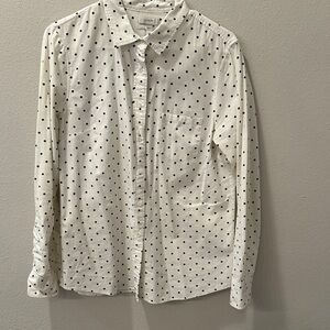 J. Crew White and Black Button Down Shirt